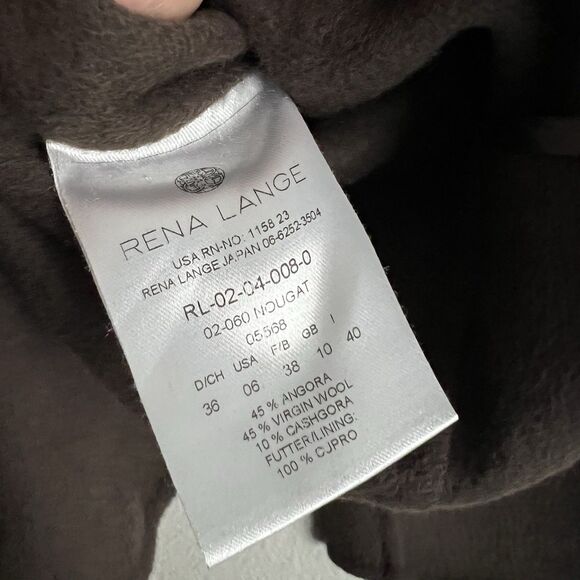 Rena Lange Angora Wool Cashgora Cape Jacket Size 6 Brown - Picture 4 of 7
